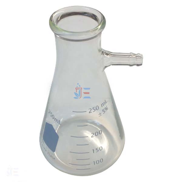 Flask, thick wall, with sidearm, 250ml,