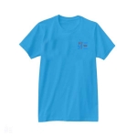 T-shirt, cyan blue, cotton,